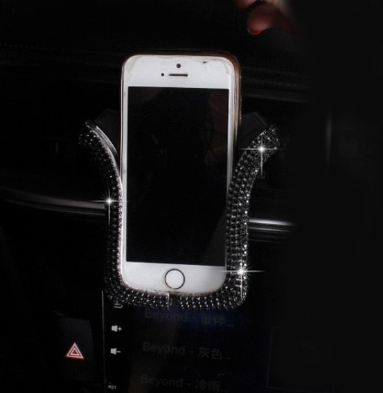 Car Phone Holder with Bing Crystal Rhinestone - willbling